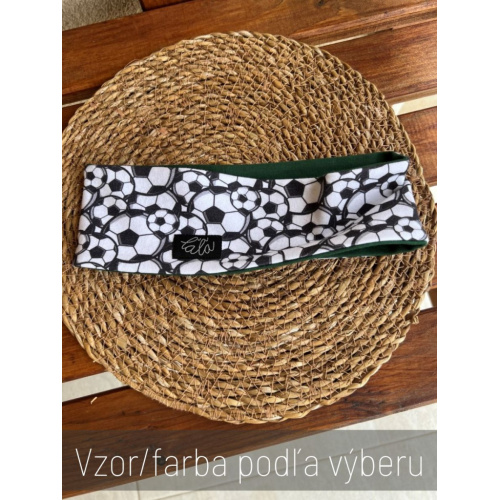 Tepláková rovná čelenka obojstranná (vzor/farba)