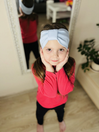 Rebro čelenka TURBAN - svetlomodrá